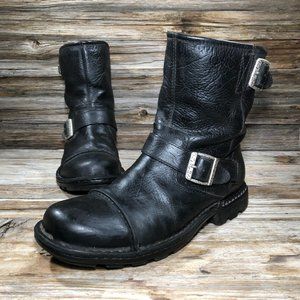 UGG 3040 Rockville II Motocycle Black Leather Hobo Chic Boots US 9.5, UK 8.5, EU